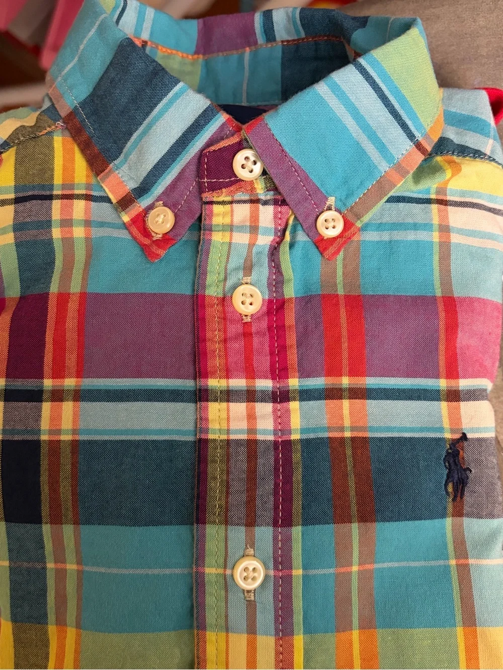 Ralph Lauren Beautiful Long-Sleeve Colorful Plaid Button-Down Shirt Size 3/3T